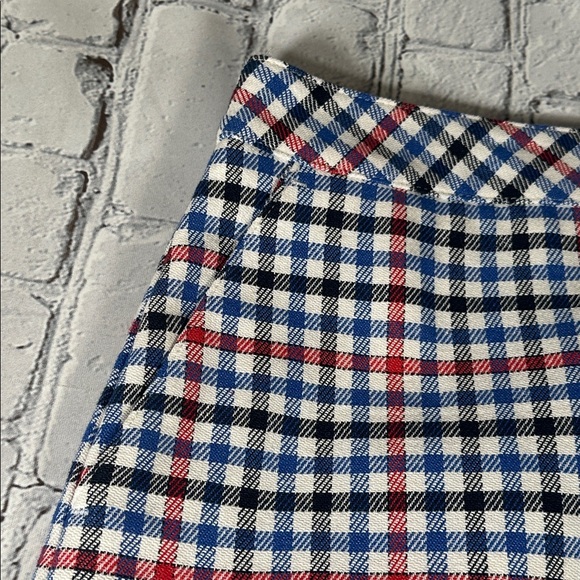 Talbots Gingham Plaid A-Line Skirt size 10 NEW Red Navy Blue Black White - Picture 5 of 16